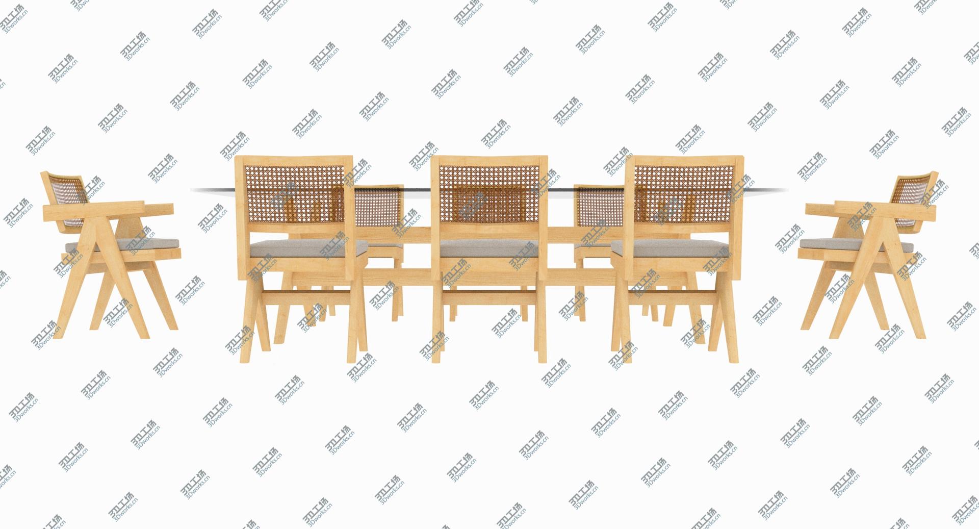 images/goods_img/202105073/3D Cassina Jeanneret Capitol Complex Glass Table with Office Chair and Clear Chair Set model/4.jpg